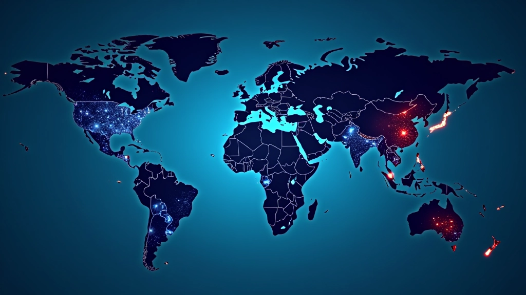 Weltkarte mit Markierungen der Handelspartner Deutschlands und Verbindungslinien